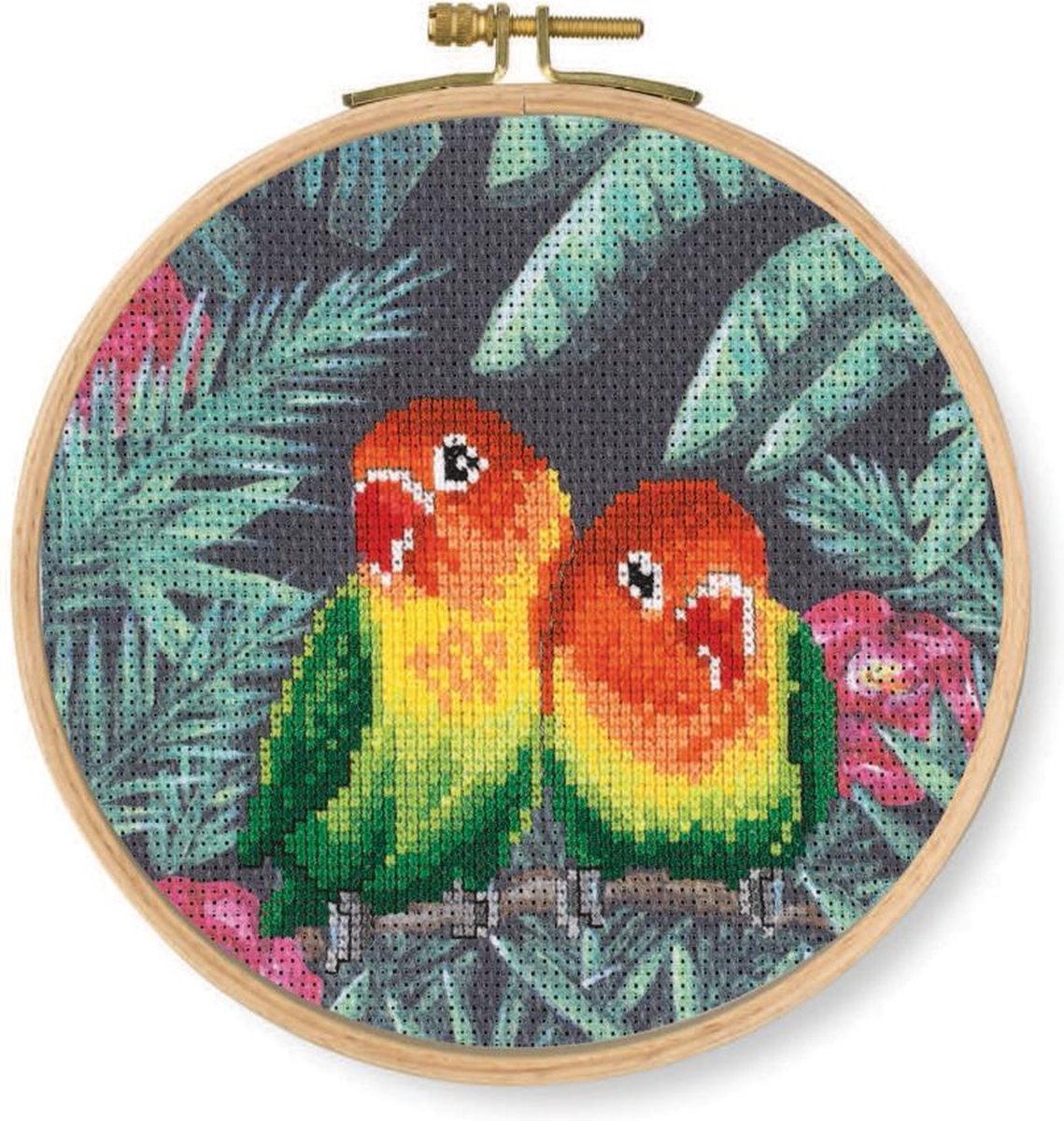 DMC Borduurpakket Perlé | Love Birds | Kruissteek | Cross Stitch |  Volwassen | DIY kit | Borduren | MAIA Creative